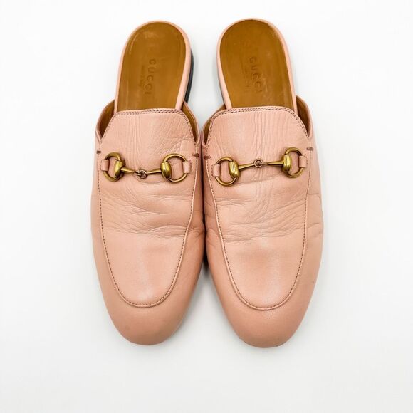Gucci Pink Leather Flats with Horsebit Detail - Picture 2 of 15